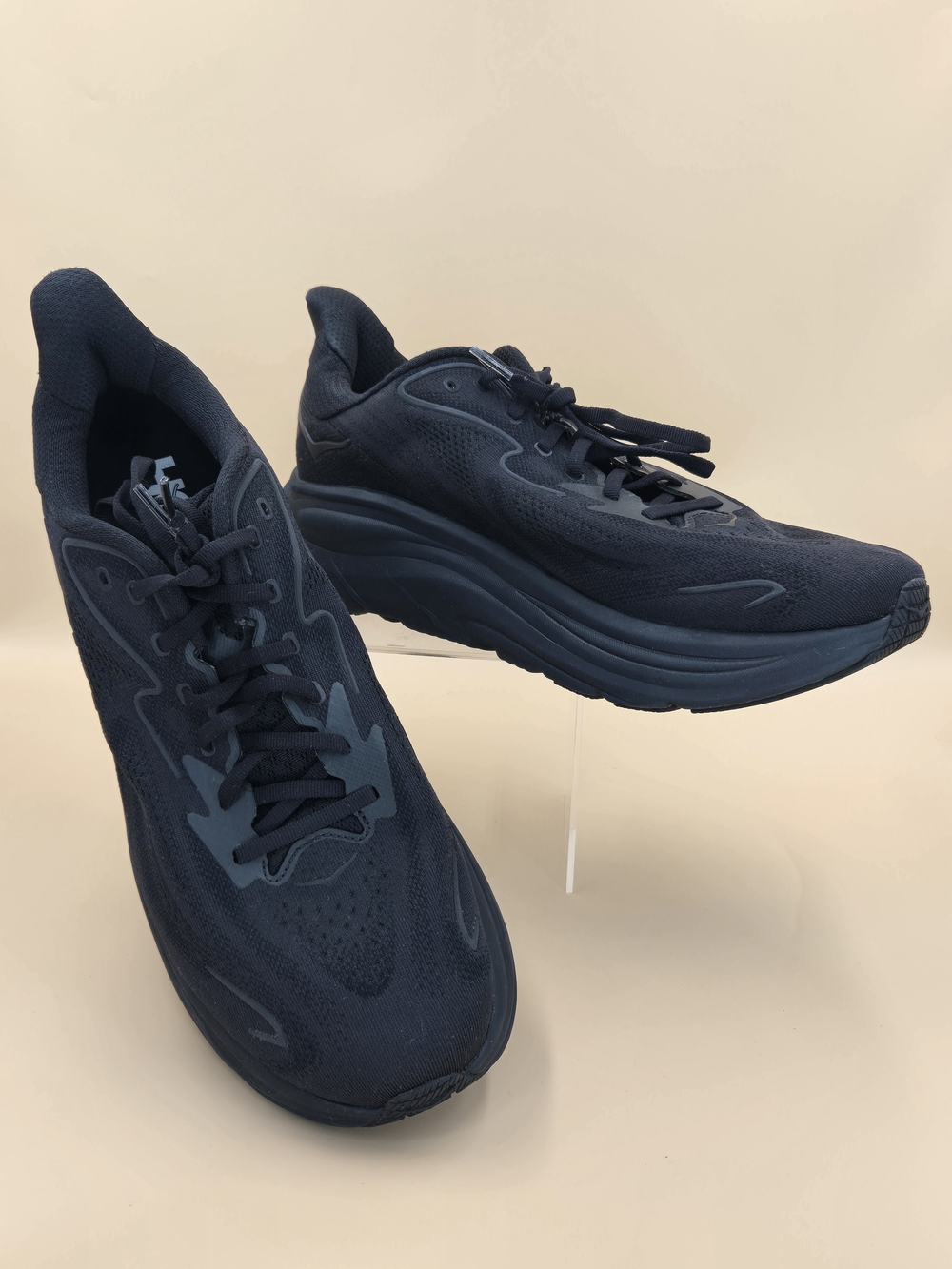 Hoka Clifton 10 Triple Black Colorway Men's Performance Sneakers Size 12
